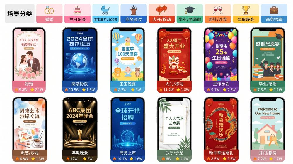 幼教校园亲子活动｜高颜值电子喜帖定制，全园场景一键适配